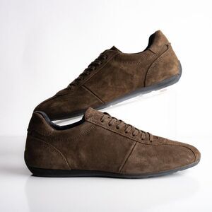 Massimo Dutti Dark Brown Suede Low-Top Sneakers